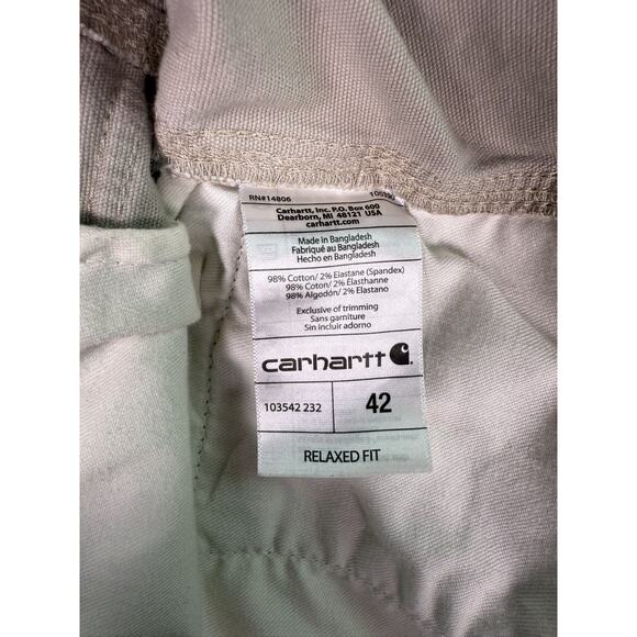 Carhartt Mens Relaxed Fit Cargo Shorts Beige Size 42 103542 232 C524 - Picture 8 of 13